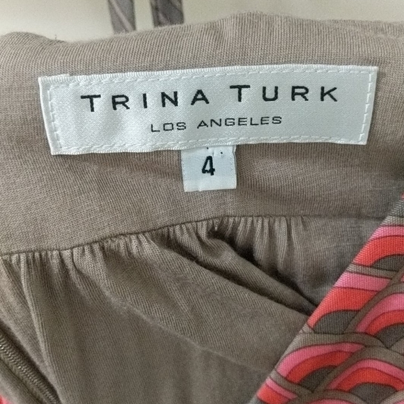 Trina Turk geometric print babydoll empire dress - Picture 8 of 12